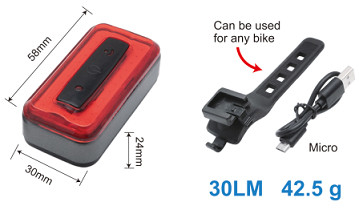 Проблескивать кабеля IPX4 лазера майны безопасности всепогодного велосипеда надежности 20lm задний светлый
